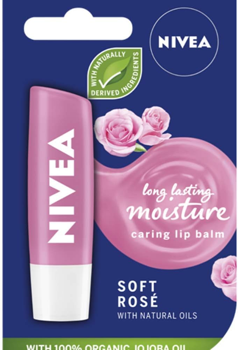 (3) - Nivea Lip Soft Rose Blister Pack- Pack of 3