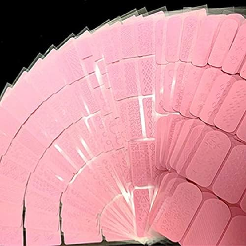 Nail Stencils for Nail Art Reusable,Nail Vinyl Stencils Sticker 144 Pieces 72 Designs,Hollow DIY Manicure Decoration Decals French Tip Nail Guides Supplies（24 Sheets）.