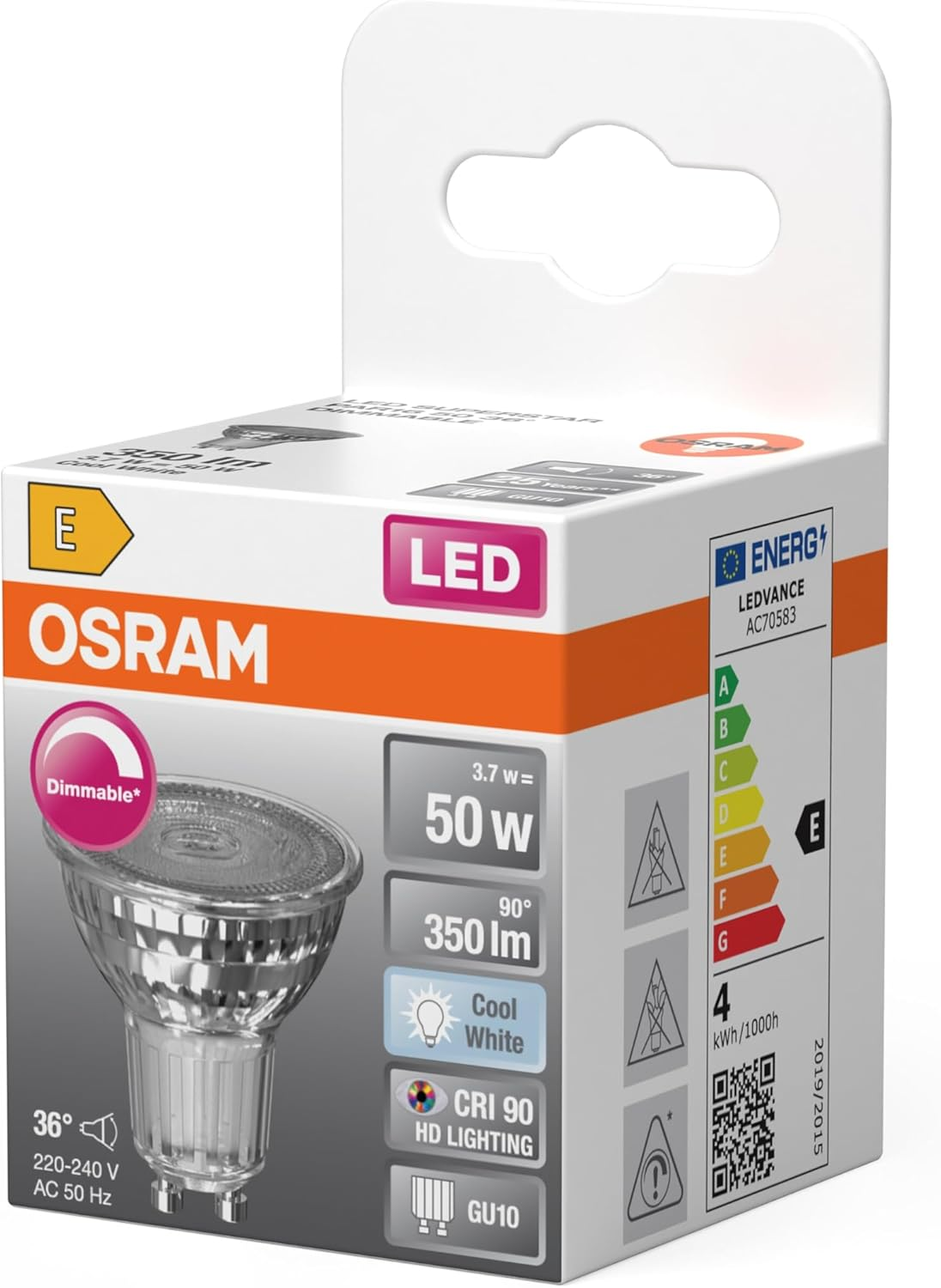 OSRAM LED Superstar PAR16 3.7 W 940 GU10 image number 1