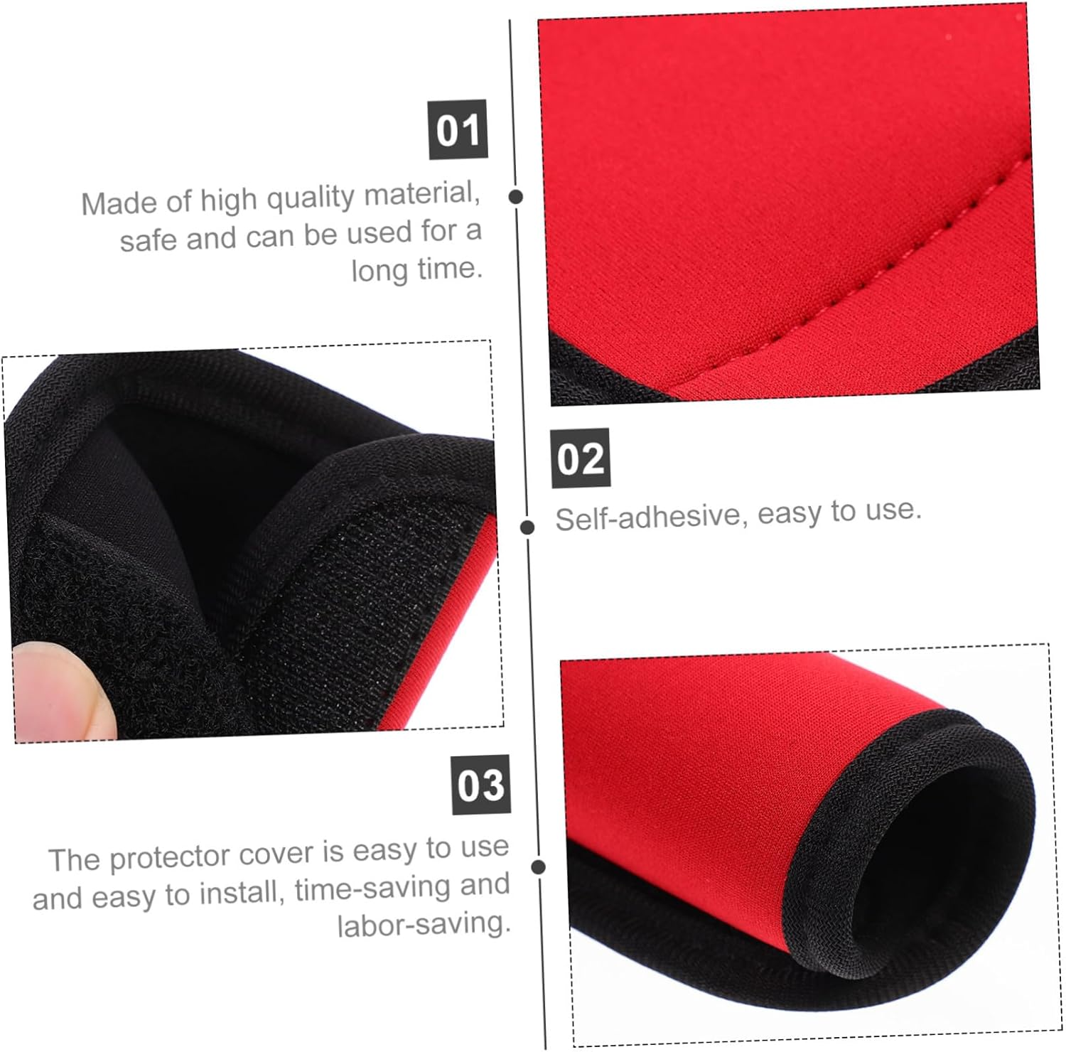 VALICLUD Neoprene Luggage Suitcase Handle Wraps with Adhesive Buckle Comfortable Protective Hand Grips for Travel Business Trips Camping Easy to Install and Multi-Functional Handle Covers image number 2