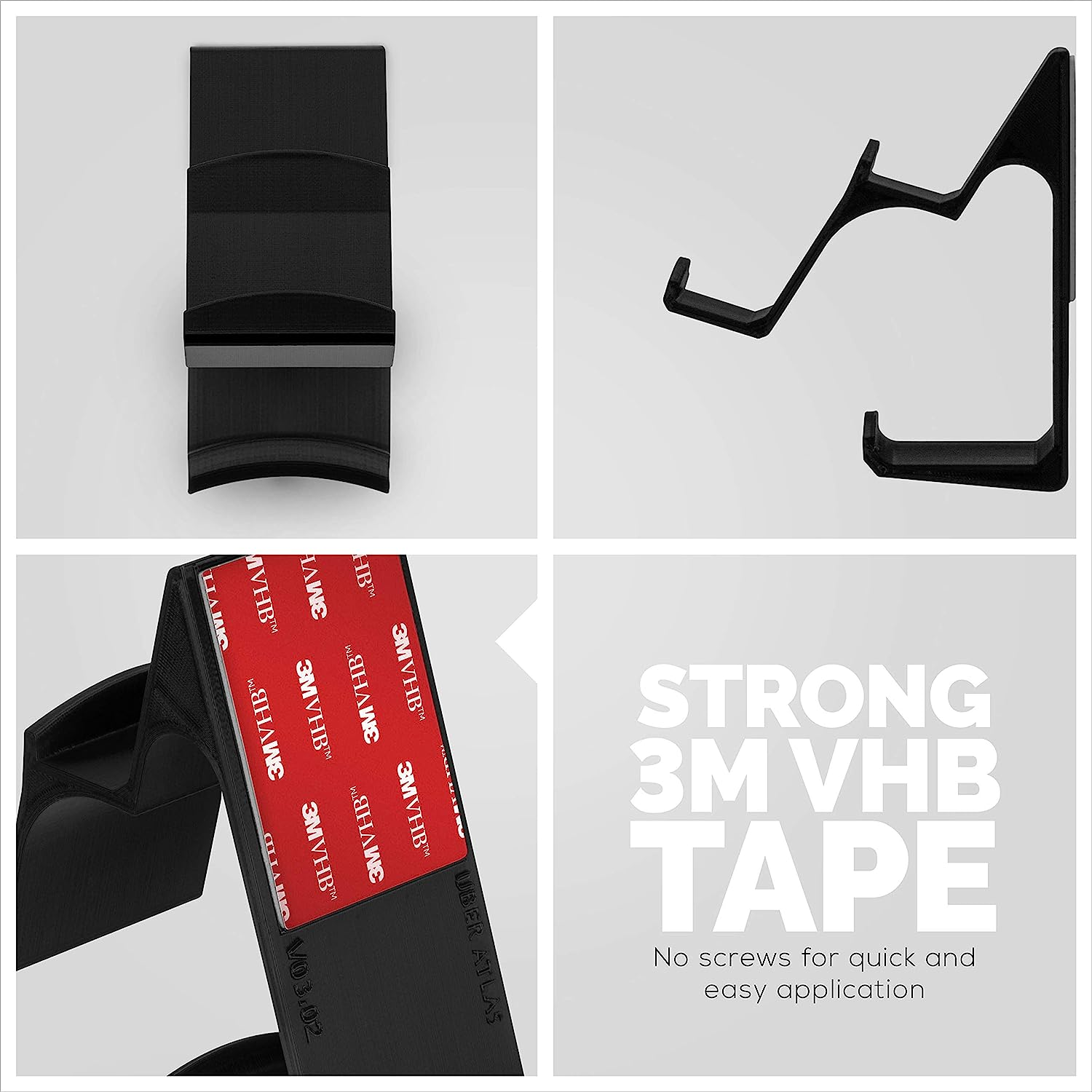 The Uberatlas Dual Game Controller & Headphone Stand Wall Mount Holder for Xbox ONE, Series X, PS5, PS4, PS3, Switch, STEELSERIES Gamepad & More, Stay Organized No Screws, by Brainwavz - Uberatlas image number 2