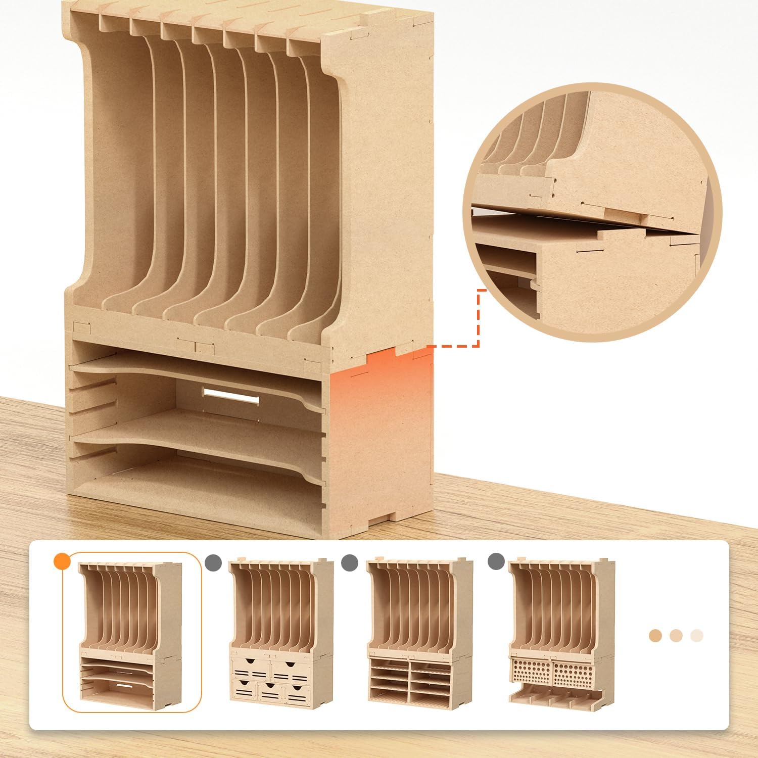 Bucasso Model Parts Shelves Tool Stand Holder for Gundam Model Making Parts, MDF Material, Modelling Tools, Tool Stand Holder for Hobby Model Parts, GK7 image number 1