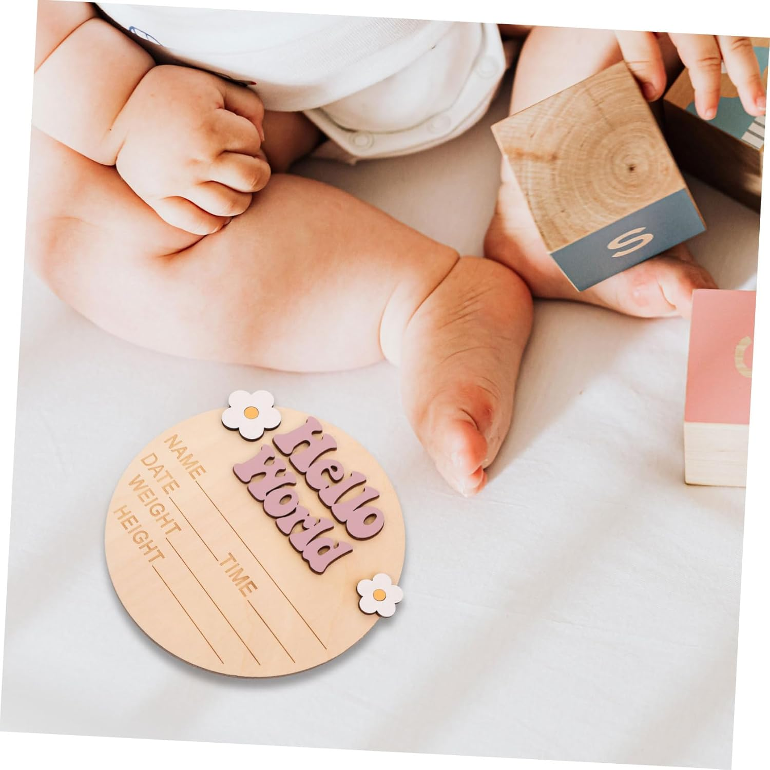 Growth Commemorative Card Newborn Birth Announcement Sign Name Sign for Shower Welcome Home Decor Accessory image number 4