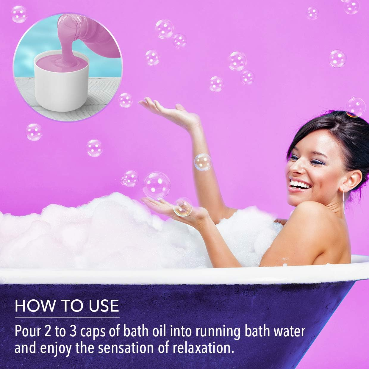 Bath Foam with Lavender Essential Oil 1000 Ml - Body Care - Good Sleep - Beauty - Bathing - Body Care - Wellness - Relax - Aromatherapy - Spa - Lavender Aroma - Bubble Baths image number 3