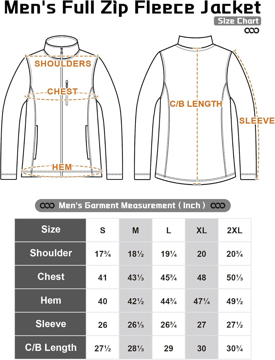 33,000Ft Mens Fleece Jacket Full Zip Outdoor Work Jacket Lightweight Warm Coat Long Sleeve Casual Sweater Thermal Fleece Jacket for Hiking Running Sport image number 1