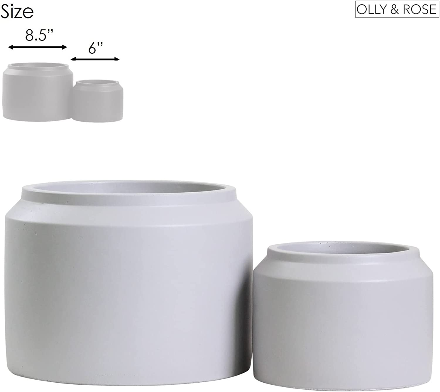 Porto Plant Pots - Matt Black Ceramic Jar Design Plant Pots Indoor & Outdoor Set 2 Planters (Matt Black) image number 4