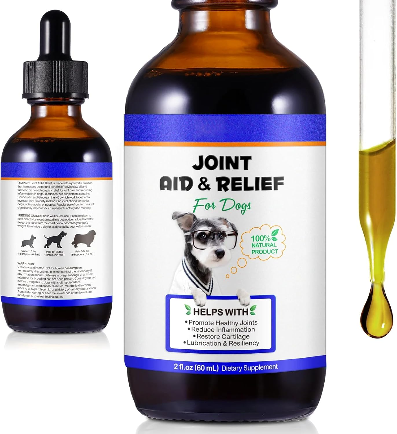 Joint Aid & Relief Drops for Dogs 60Ml | Natural Joint Support with Glucosamine, Chondroitin, MSM, and Turmeric | Improved Mobility & Flexibility image number 5