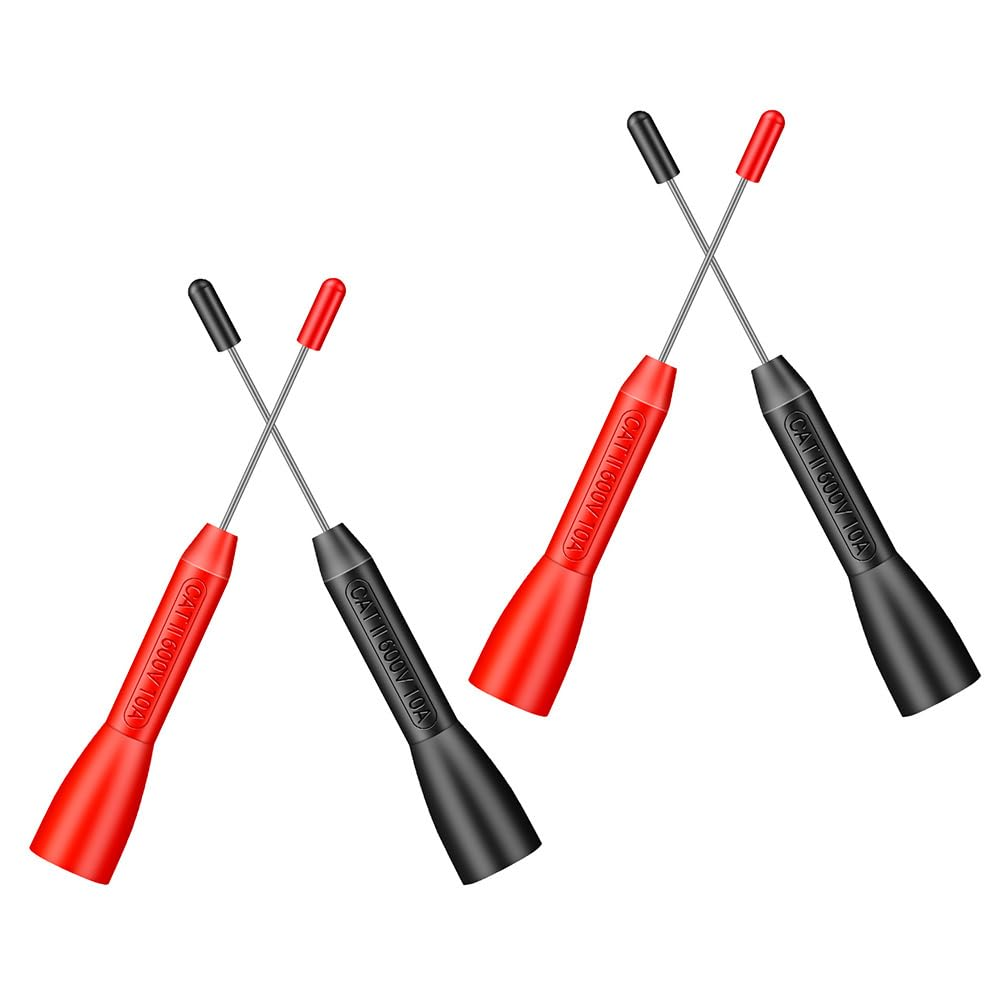 Angoily 2 Pairs Multimeter Back Probe Kit Probe for Car Test Probes and Leads Piecing Kit Probe for Automotive Nickel-Plated Brass Tool 10A