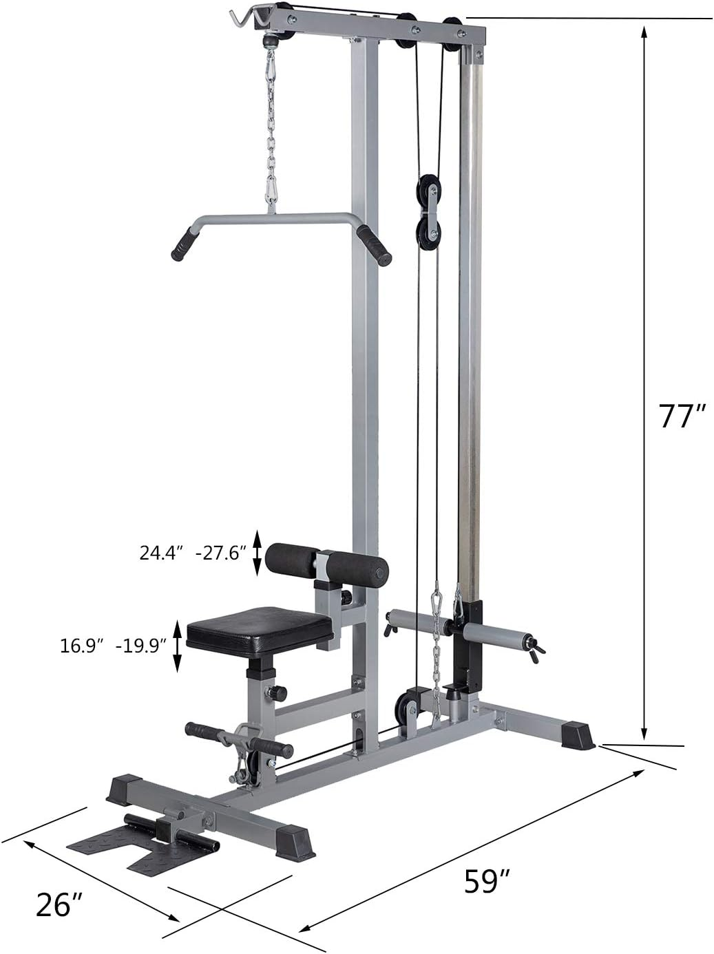 GDLF Lat Pull down Machine Low Row Cable Fitness Exercise Body Workout Strength Training Bar Machine image number 3