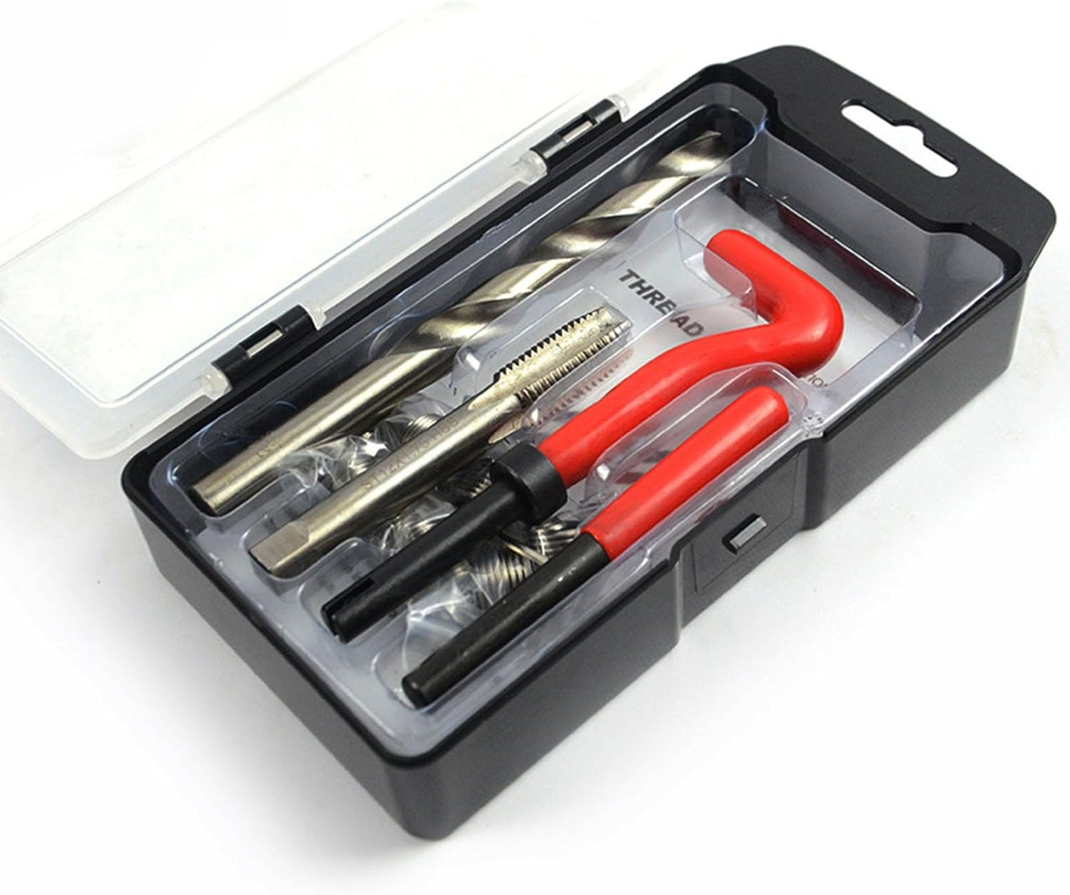 15Pcs Thread Repair Kit, M14X1.5Mm Metric Helicoil Thread Repair Insert Kit with HSS Drill Bits Taps Threaded Inserts Screw Tap Installation Breaking Tool for Auto Repairing image number 6