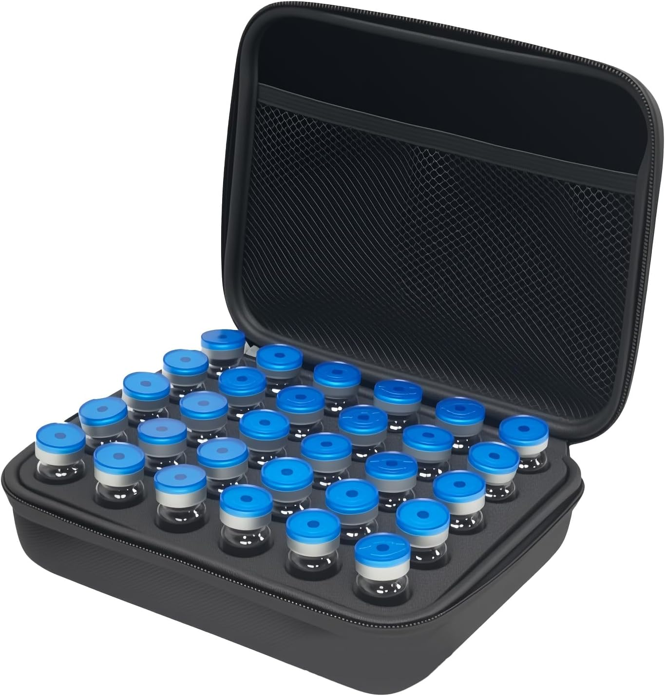 Insulin Cooler Travel Case, 30-Slot Insulin Pen Case Storage Box, Medical Cooler Bag for Travel , Suitable for Standard 10Ml U-100 Insulin Vials, Safe, Snug-Fitting, and Reliable Vial Protector (Black) image number 6