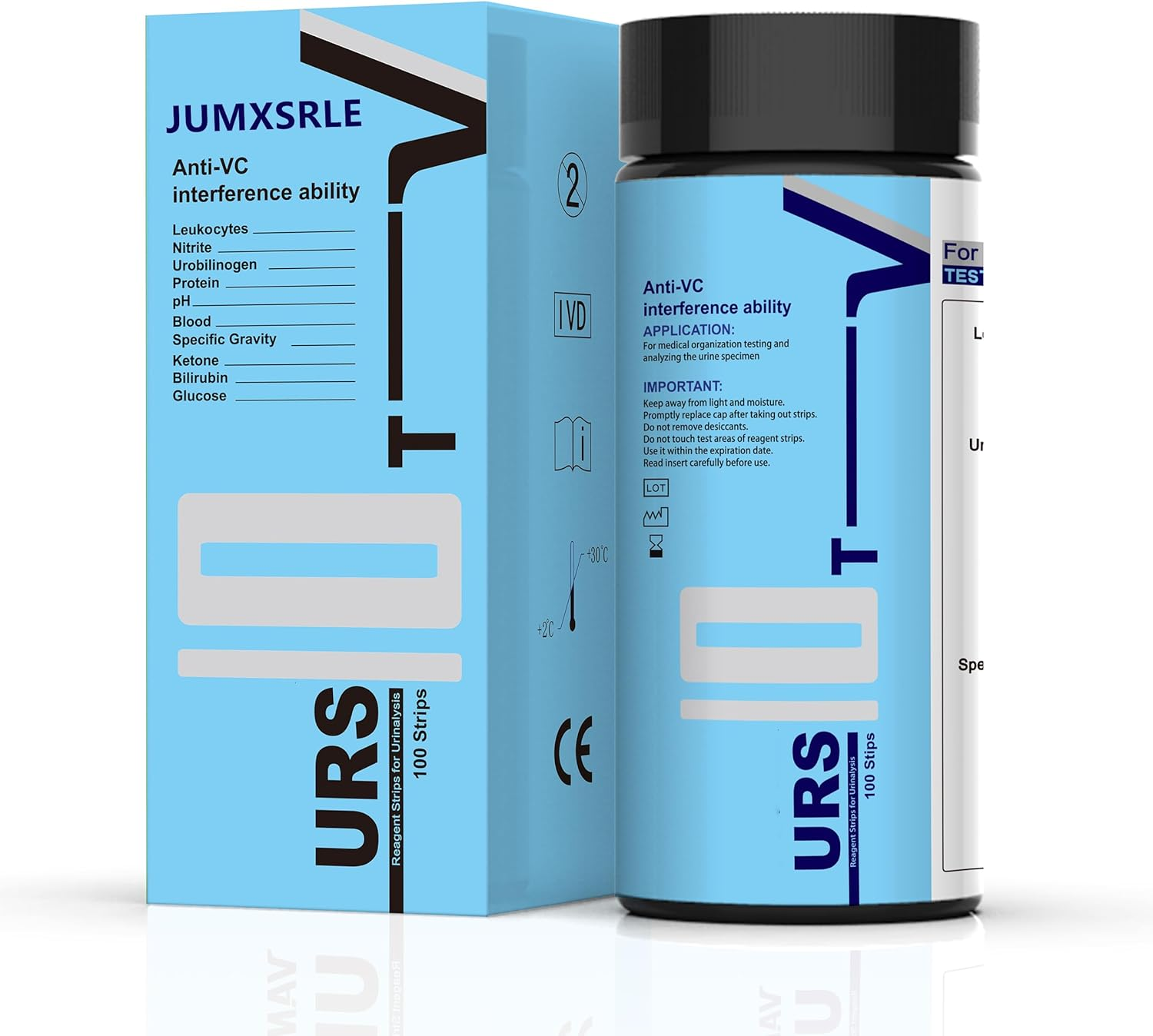 URS 10-In-1 UTI Urine Ketone Test Strips, Simple, Fast & Accurate Results. Urinalysis Home Testing Stick Kit for Ketone, Ph, Glucose, Nitrite, Leukocytes & More to Help Monitor Your Health, 100 CT image number 2