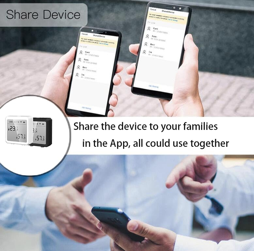 Wifi Temperature Humidity Sensor Tuya Smart Indoor Thermometer Hygrometer Detector,Works with Smart Life App,App and Voice Control (White) image number 2