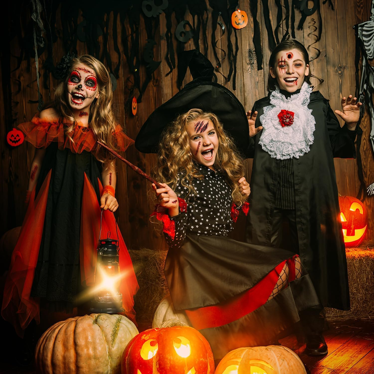 Halloween Scars Tattoos Xllree Bloody Scar with Fake Blood Costume Makeup Halloween Decorations Party Favor image number 5