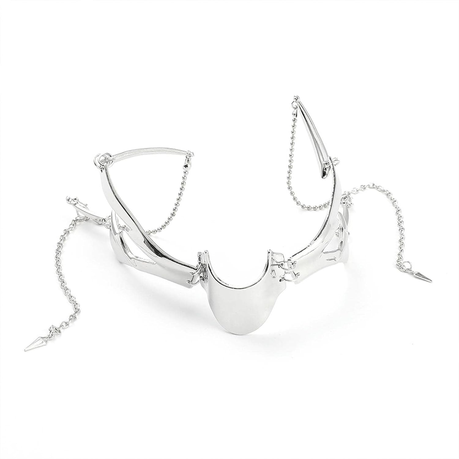 Steampunk Face Silver - Masquerade Face Decoration | Cosplay Masque Festival Half Masque Half-Face - A+B image number 2