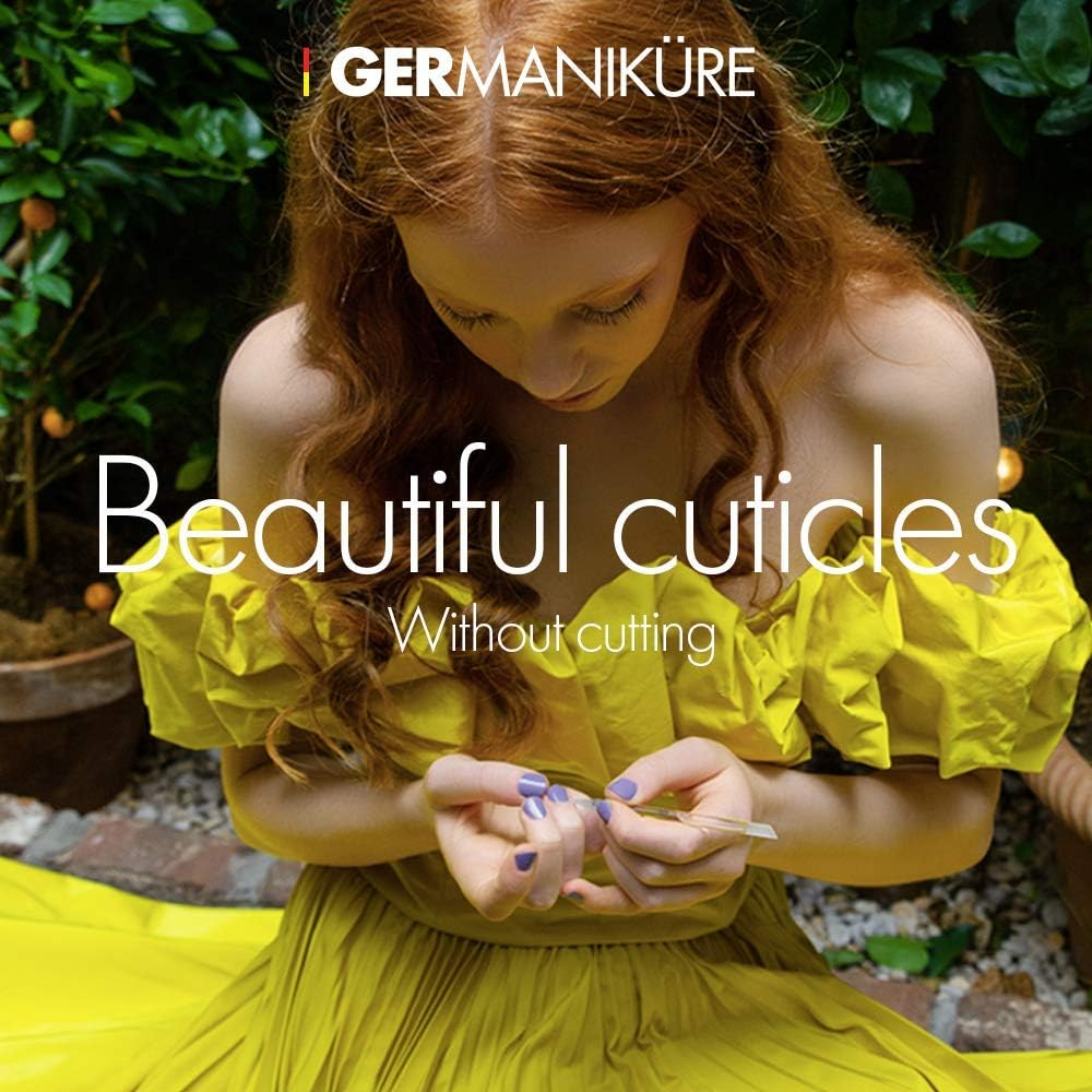 GERMANIKURE Crystal Glass Cuticle Stick & Black Nail File Set in Suede Sleeves &ndash; Handmade in Czech Republic &ndash; Professional Manicure Supplies &ndash; Cuticle Pusher, Callus Remover - Ideal Nail Care Gift - Red image number 3