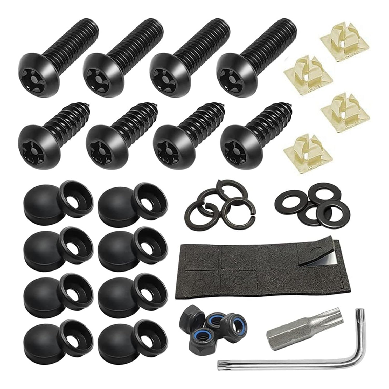 8PCS anti Theft License Plate Screws Kits,Stainless Steel License Plate Fasteners,Number Plate Screws Set for Attaching License Plates, Frames and Covers as Well as Mounting Accessories image number 5