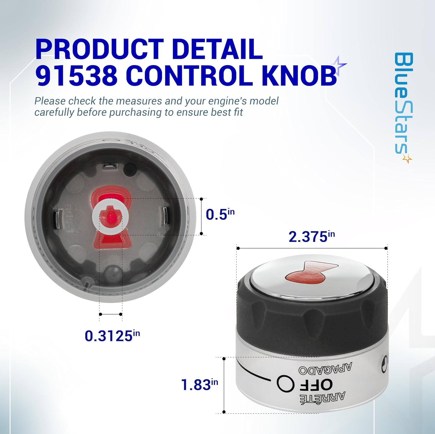 Bluestars [Updated] 91538 Lighted Control Knobs Assembly - Pack of 2 Grill Knobs for Weber Summit 400/600 Grills Manufactured in 2012 Years and Later - Fit E-470/670 S-460/470/660/670 and More image number 3