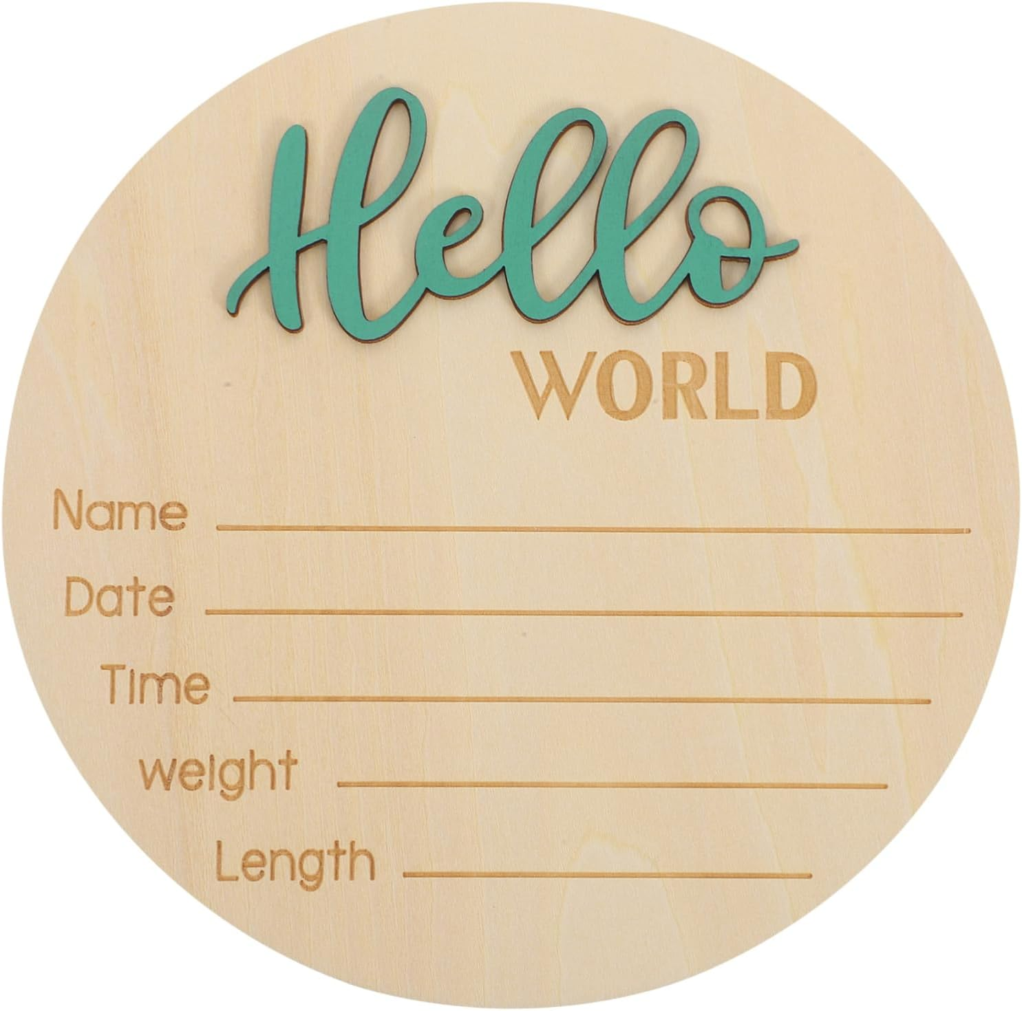 Wooden Birth Announcement Sign round Baby Birth Announcement Sign for Newborn Hospital Photography Prop Welcome image number 2
