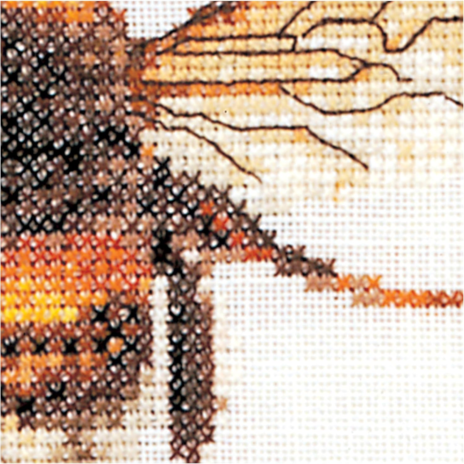 Thea Gouverneur - Counted Cross Stitch Kit - Embroidery Kit - 3018A - Pre-Sorted DMC Threads - Bumble Bee - Aida - 7,9 X 8,3Inch - DIY Kit - Aida image number 5