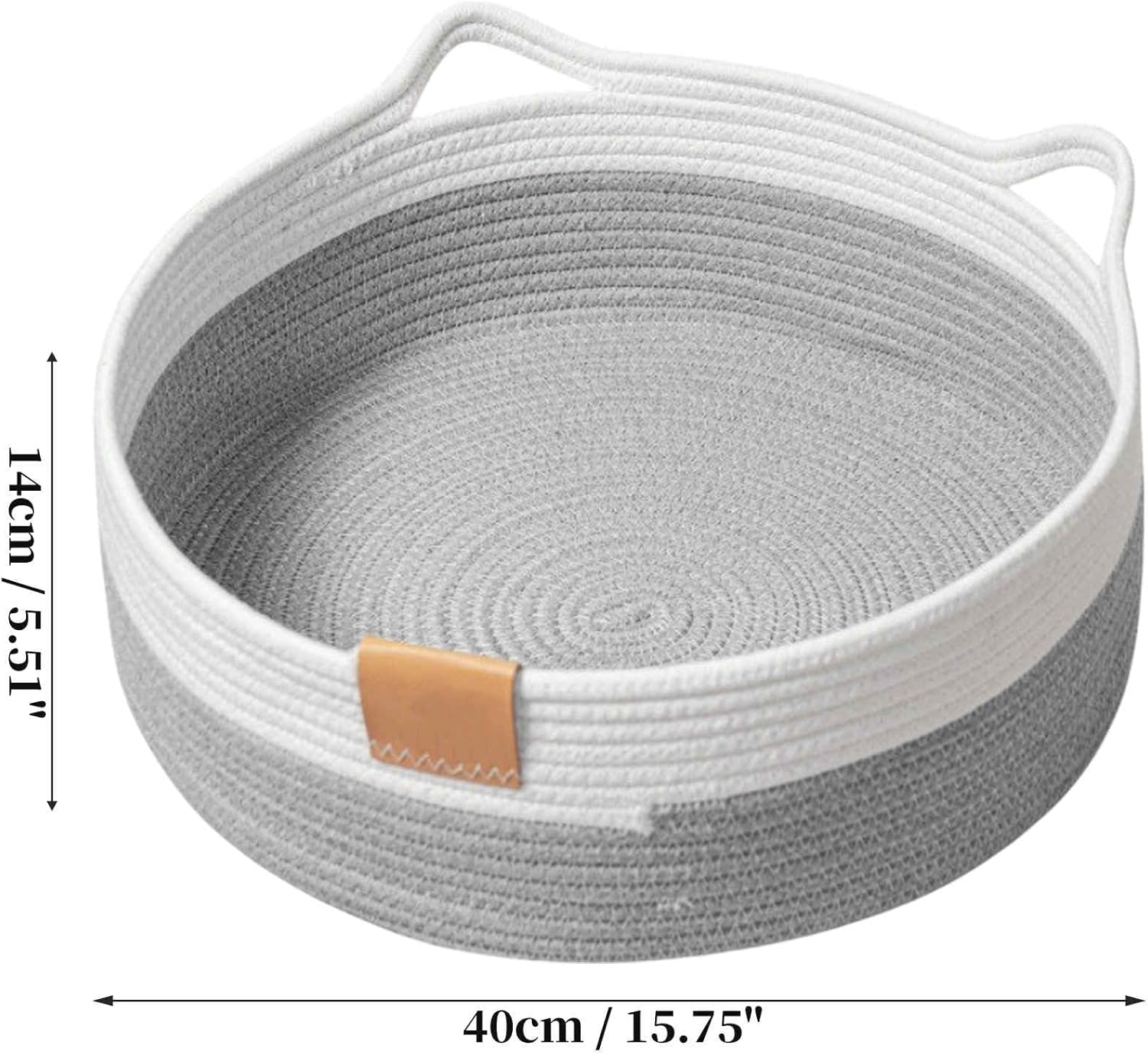 CAPASTEC Woven Cat Bed, 40 Cm Diameter, Foldable Basket Nesting Site, Breathable Pet Lounger, Claw Abrasion-Resistant Universal Kitten Bed, Light Grey image number 6