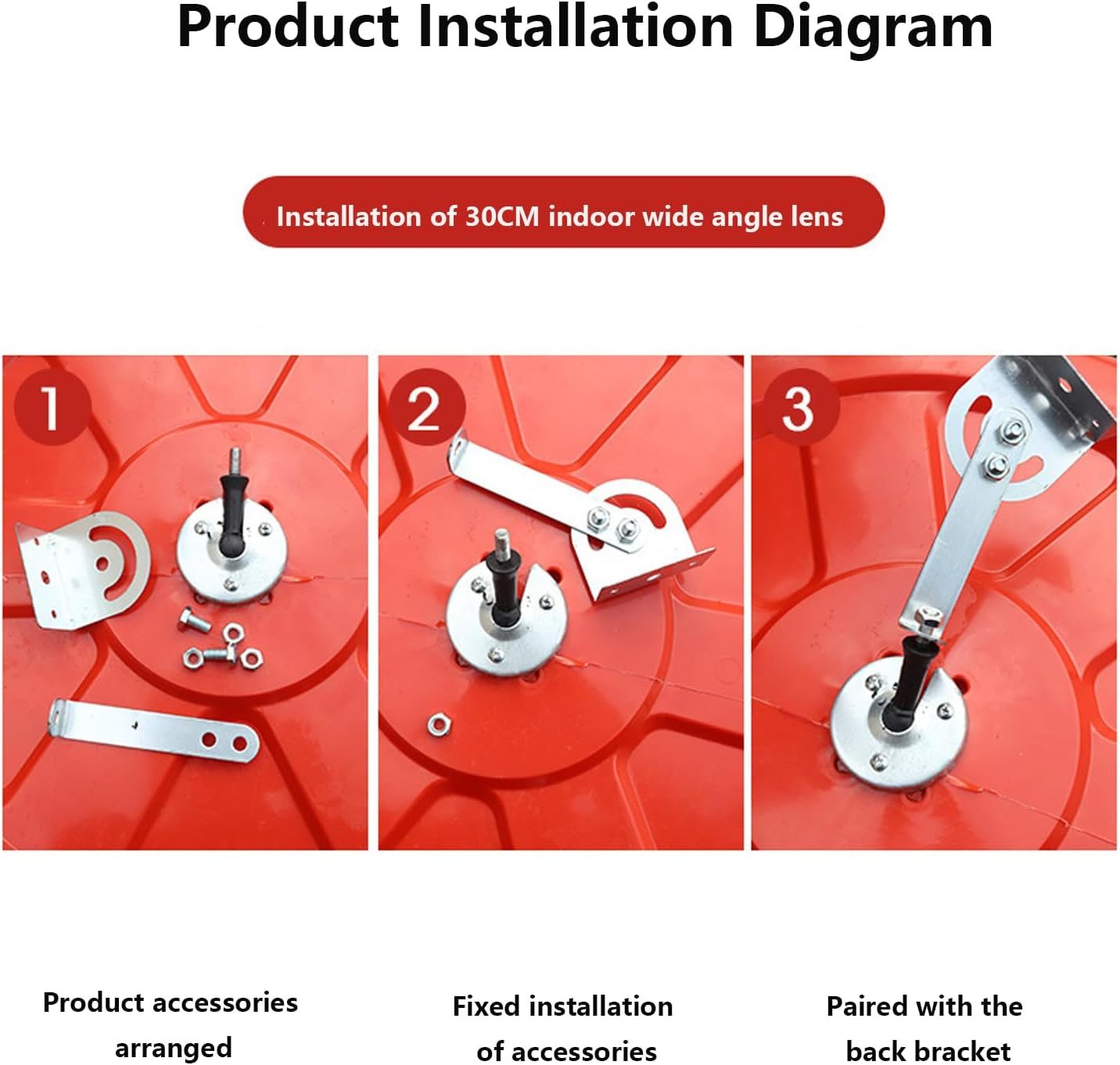 Blind Spot Mirror,Bedroom Decor 11.8 in Convex Mirror Adjustable Convex Traffic Mirror for Home Garage Warehouse Safety round Mirror Door Access with Wide Angle View,Traffic Mirror (Black) image number 4