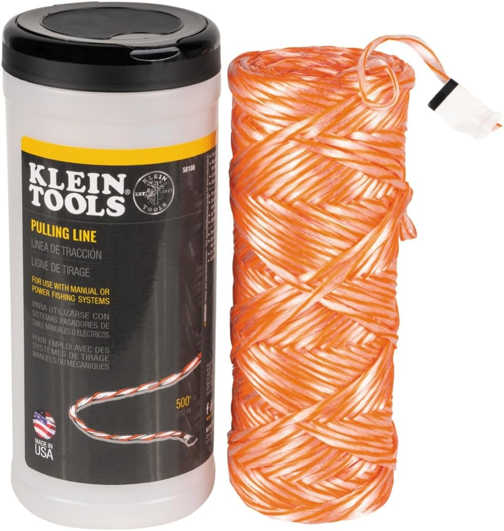 Klein Tools 56108 Poly Pull Line, String with Orange Tracer, 500-Foot image number 2
