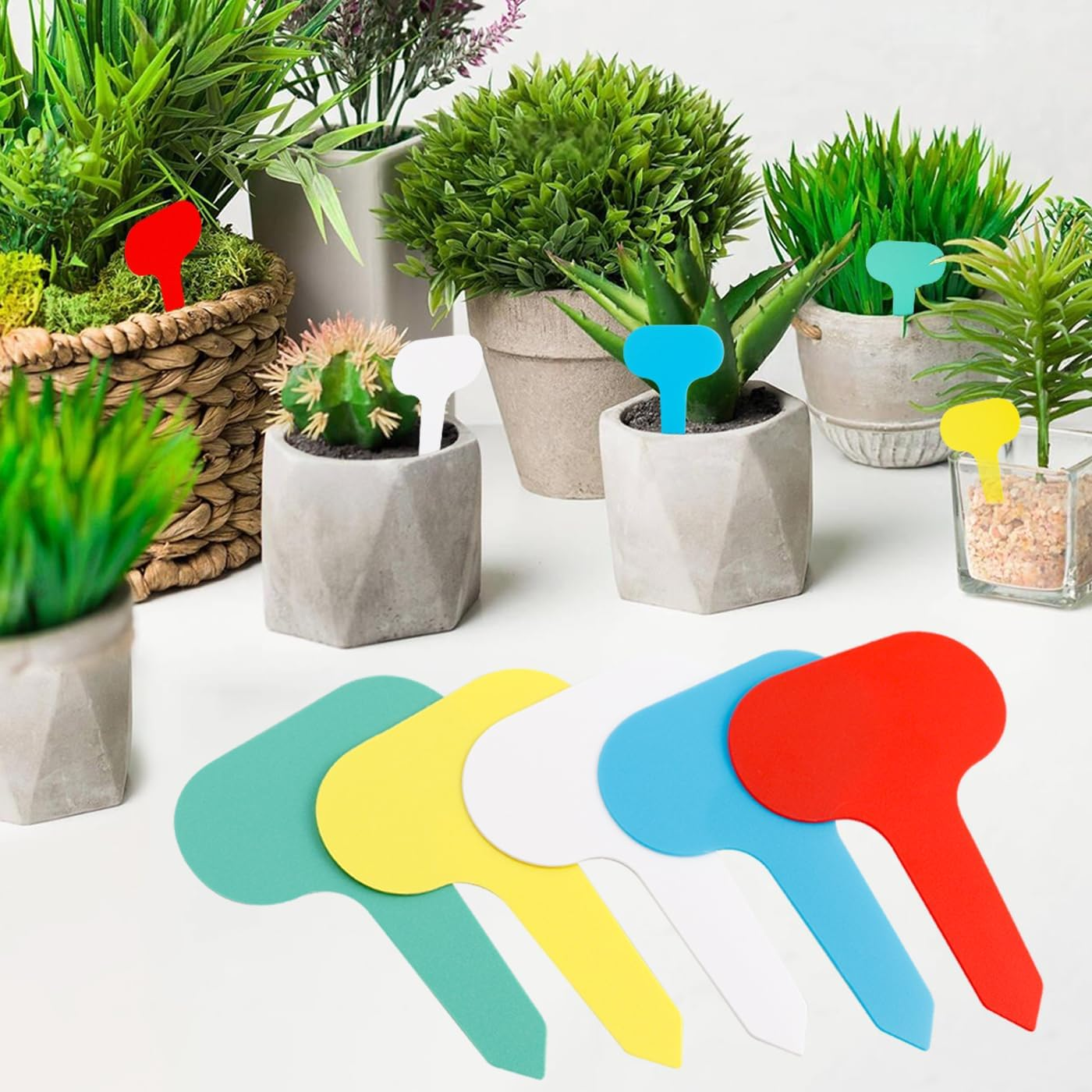 150 Pcs Plant Labels, Waterproof & Sunproof Garden Plant Makers Plastic Garden Tags, T-Type Plant Signs Gardening Name Logo Stakes for Outdoor Garden Flower Vegetables Potted Plants Seed image number 5