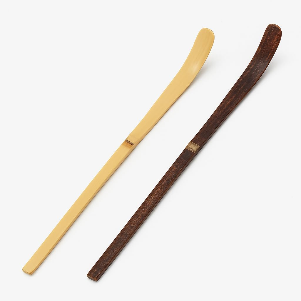 Japanese Chashaku | 2 Pcs X Bamboo Matcha Scoop (Gold & Black Bamboo) for Measuring Matcha Green Tea Powder | Spoon for Traditional Tea Ceremony image number 4