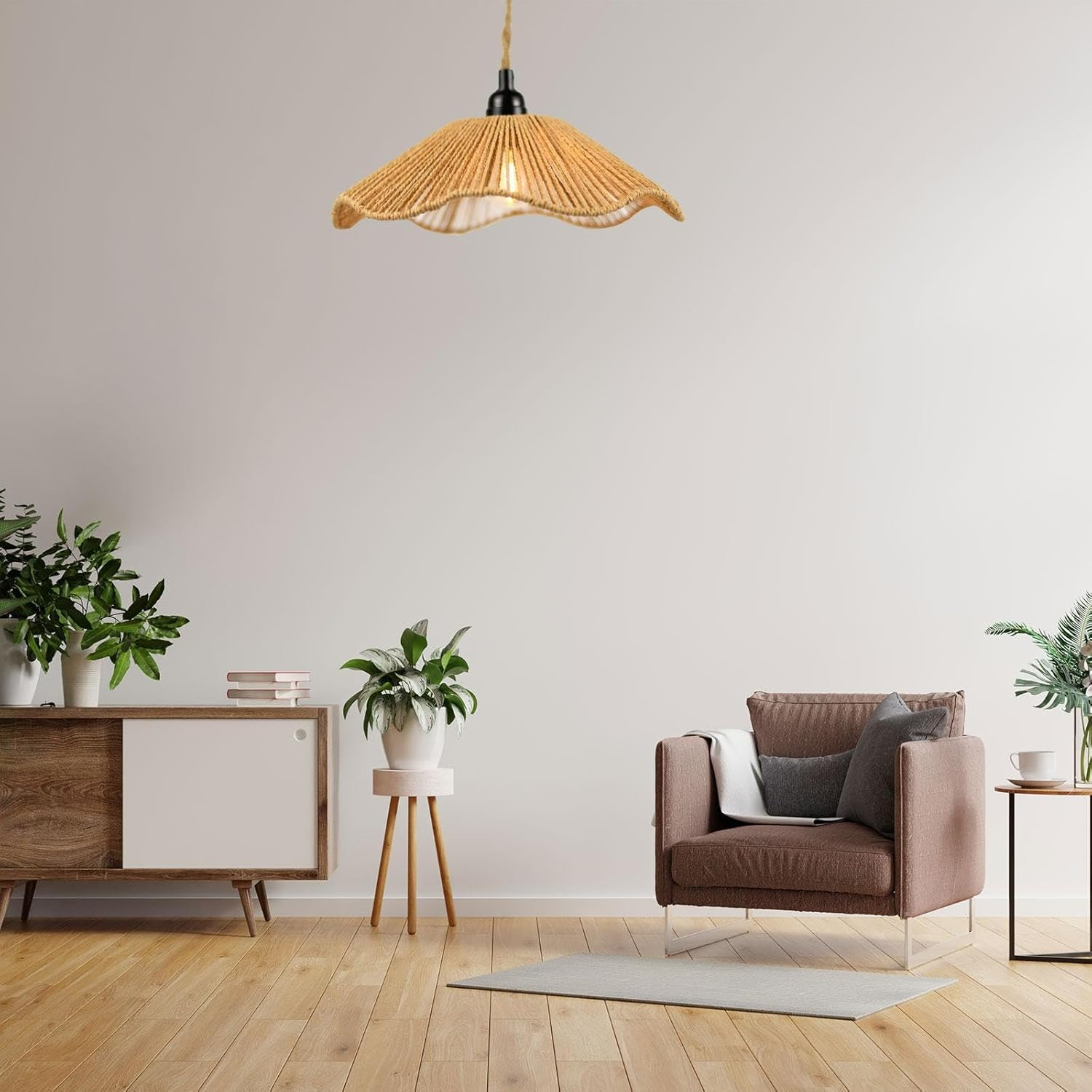 ＡＷＨＡＯ Woven Lamp Shade, Pendant Light Shade,Chandelier Covers Shades,Ceiling Lantern Cover, for Table Lamp, Yellow image number 2