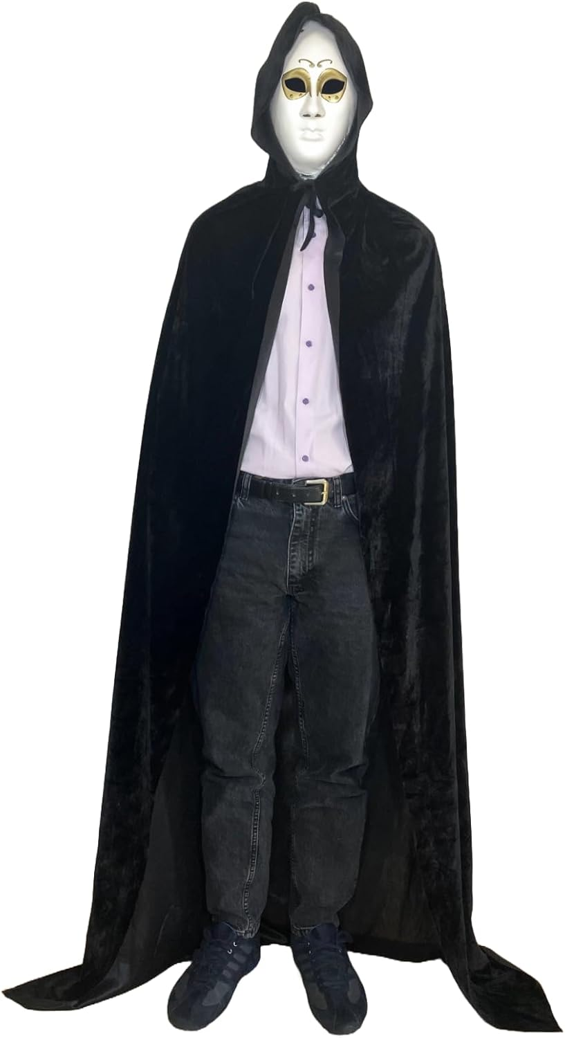 Full Length Hooded Cloak Costume Ideal for Christmas, Halloween, Cosplay Costume Party, Cape Disguises.