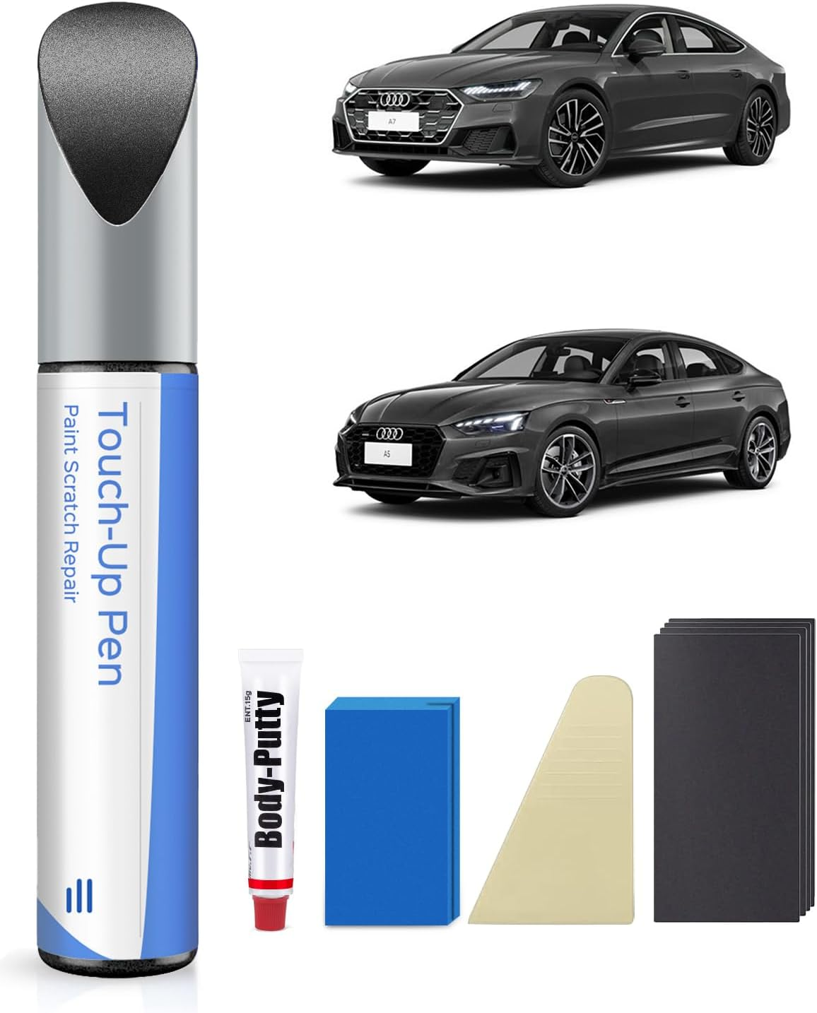 Glacier White Metallic(Ls9R/2Y) Touch up Paint Repair Kit Compatible with Audi - DIY Kit Exactly Matches Chips and Nicks