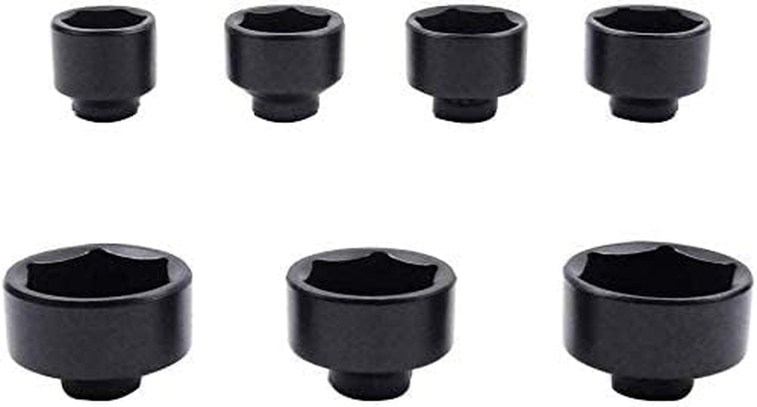 7-Piece Oil Filter Socket Set Includes 24Mm,27Mm,29Mm,30Mm,32Mm,36Mm,38Mm. Cap Wrench Tool Kit Compatible with Mercedes Benz, VW, BMW and so On image number 2
