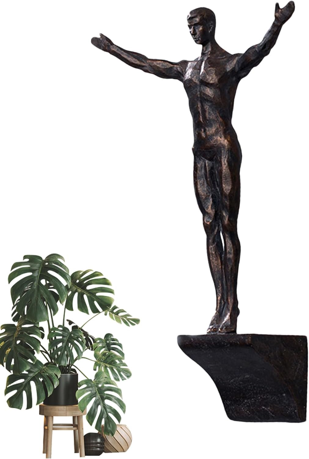 Climbing Man Wall Sculpture | Decorative Resin Modern Wall Art - Unique Wall Art for Bedroom Living Room Kids Room, Modern Art, Perfect Home Decor Pochy image number 3