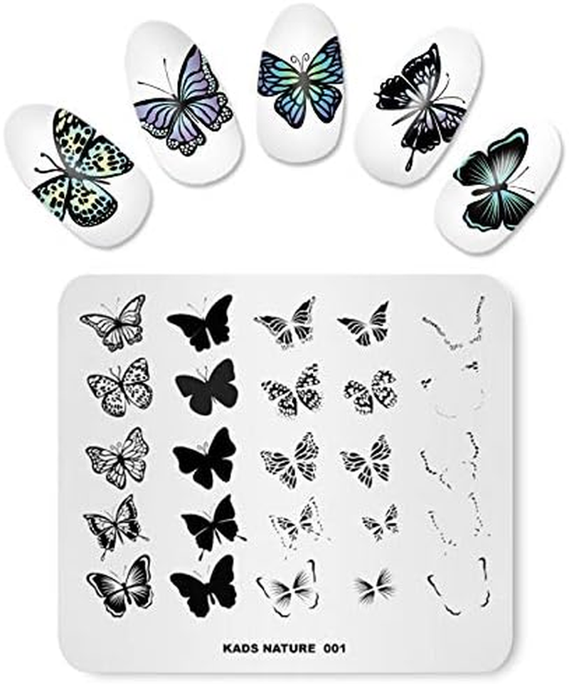 Alexnailart Nail Stamping Plate Butterfly Nail Art Stamp Template DIY Image Template Manicure Stamping Plate Stencil Tools (NA001) image number 2
