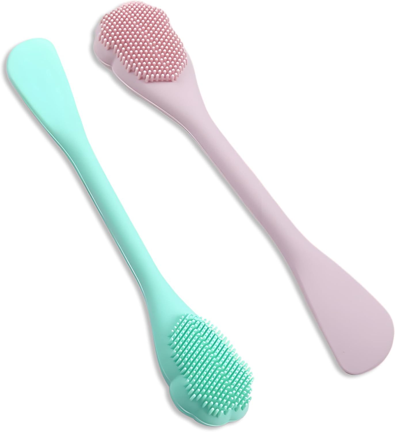 Silicone Face Scrubber Set - 2 Pack Dual-Purpose Facial Cleansing Brush & Mask Applicator | Gentle Exfoliator & Pore Cleaner image number 1