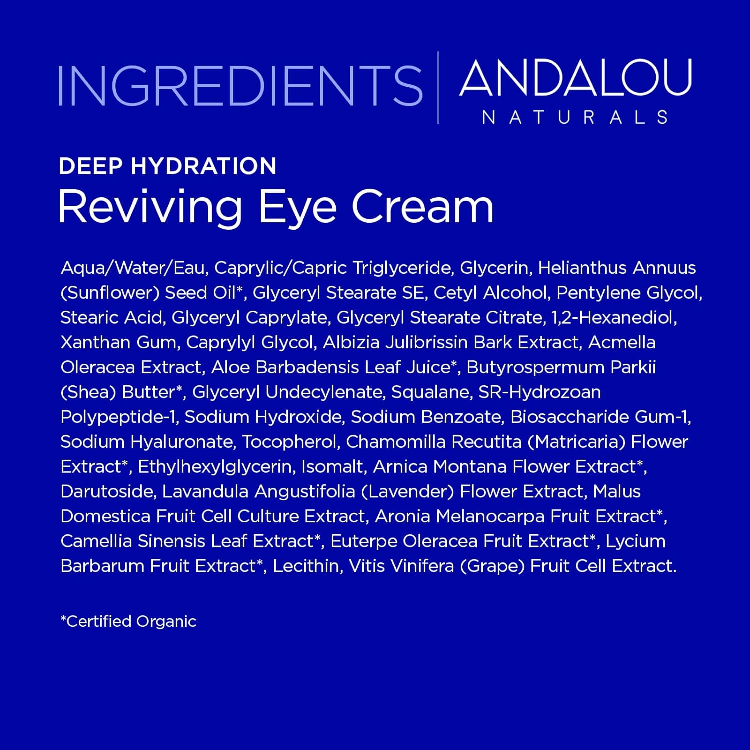 Andalou Naturals Deep Hydration Reviving Eye Cream, 0.45 Oz image number 4