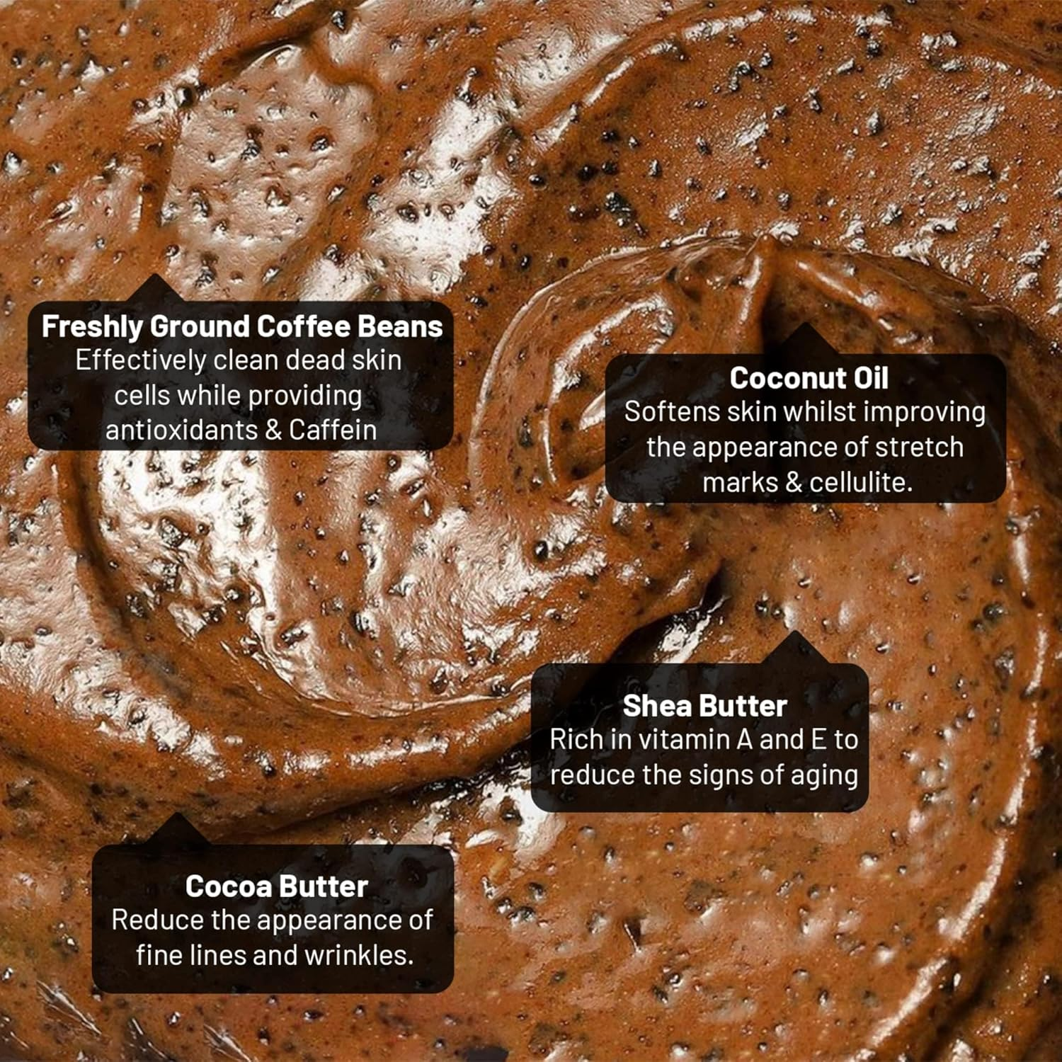 Cocoon Dak Lak Coffee Body Polish with Coconut & Shea Butter. 100% Vegan Exfoliating Scrub for Smooth & Glowing Skins | Reduce Stretch Marks, Acne & Cellulite | 200Ml