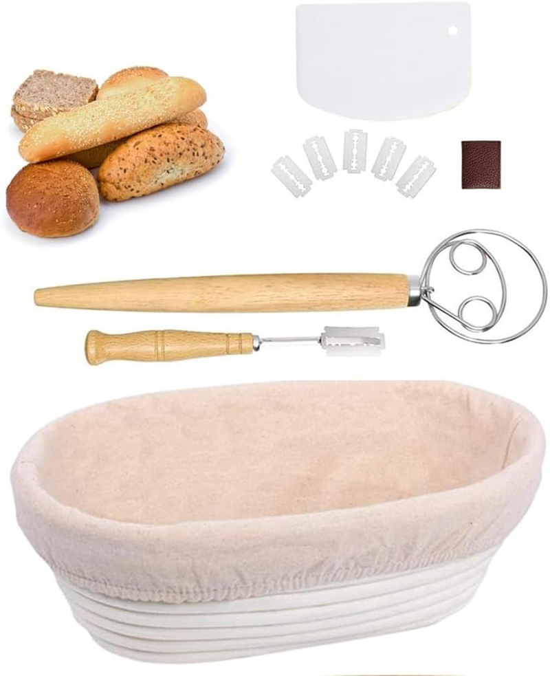 Complete Sourdough Bread Baking Supplies,Sourdough Starter Kit,Caasfooy Bread Proofing Basket Set, Premium Baking Tools,Dough Whisk, Scoring Tool, Scraper for Professional and Home Baker image number 1