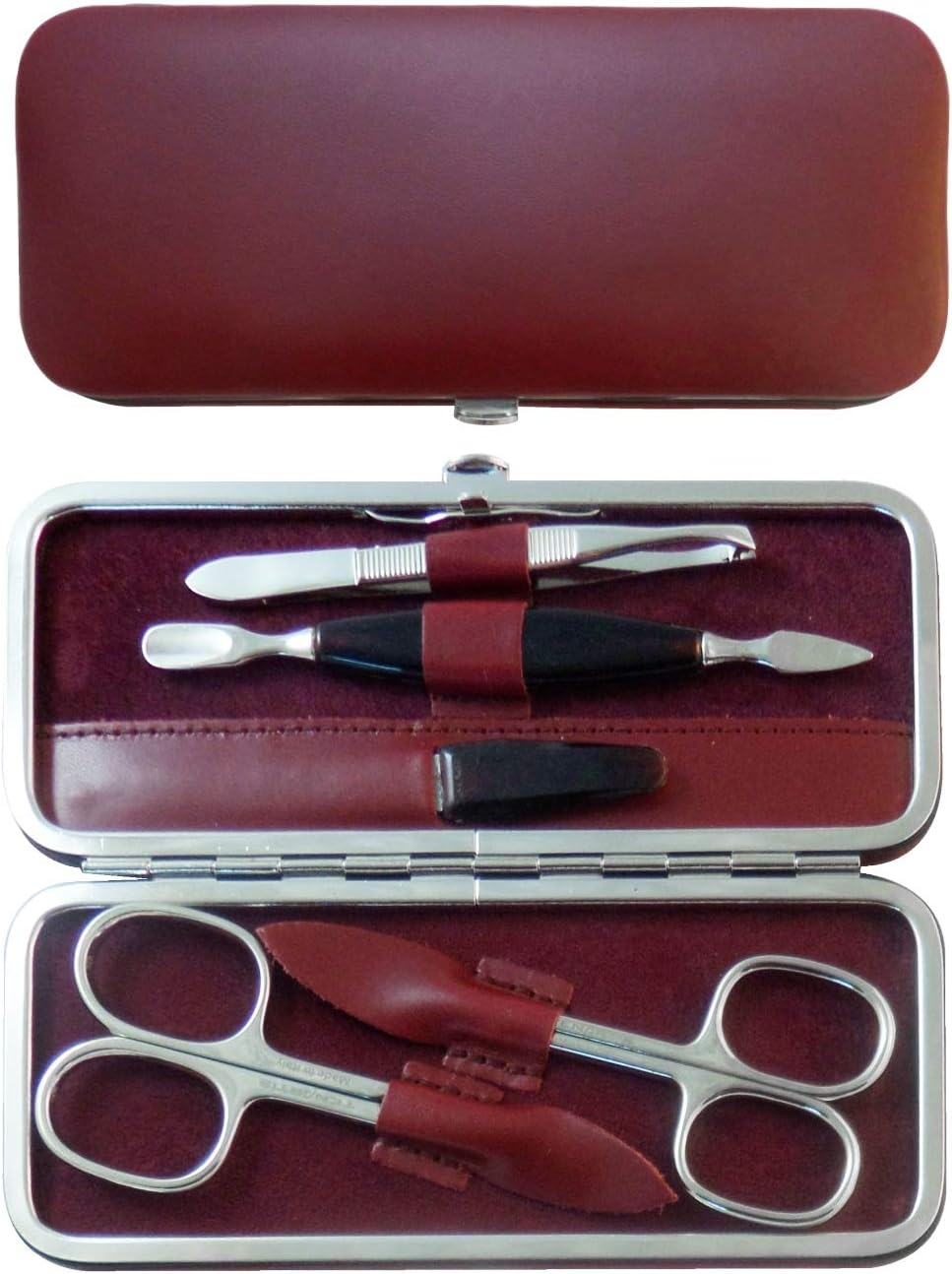 Tenartis 326 5-Piece Manicure Case Genuine Leather Bordeaux Nappa