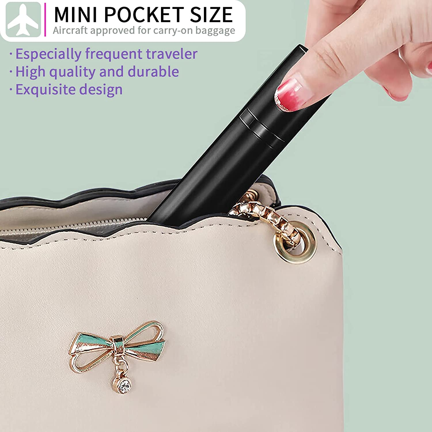 Aufew 2Pcs Perfume Atomizer Bottle(5Ml), Refillable Portable Mini Perfume Atomizer for Travel, Leakproof Pump Perfume Spray Bottle Atomizer for Man and Woman (Pink+Red) - Pink+Red image number 5