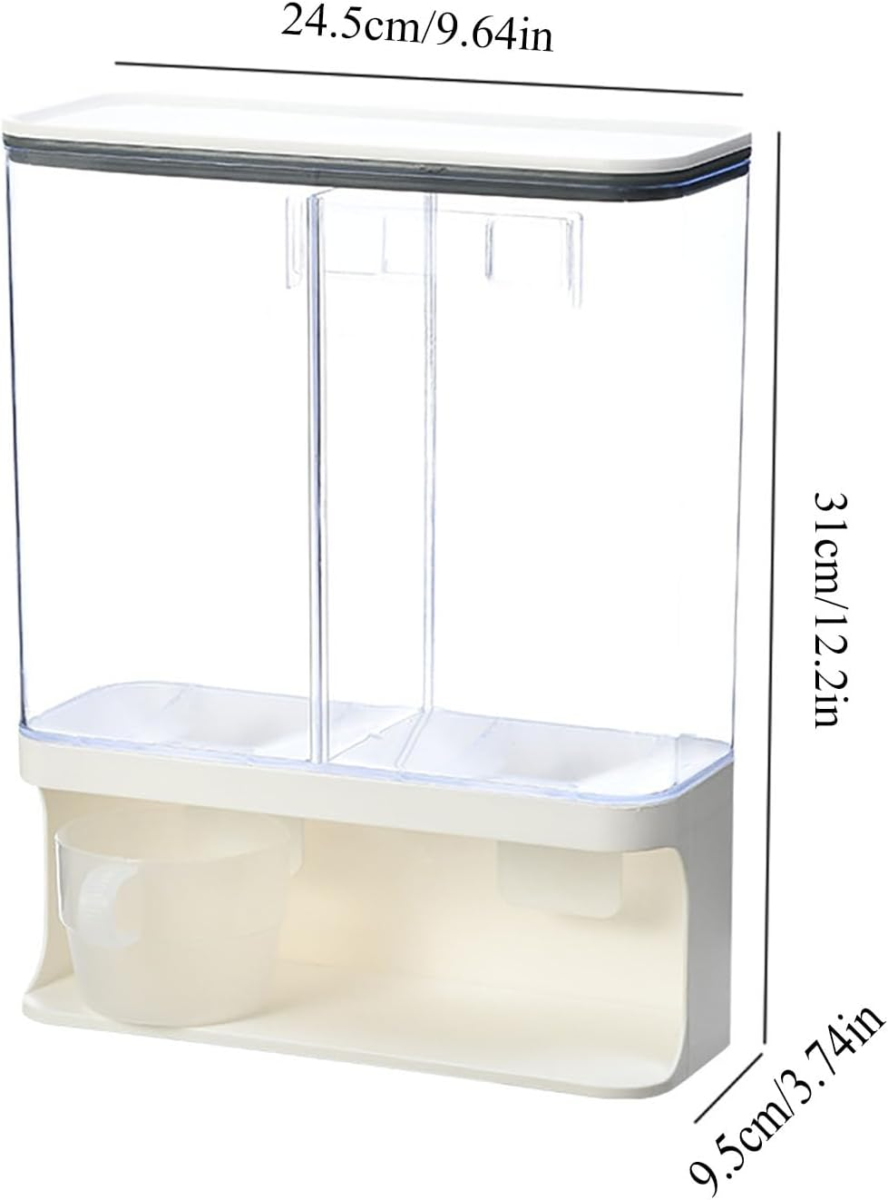 MRDLKNX Laundry Detergent Dispenser, Laundry Containers, Laundry Powder Dispenser, Laundry Scent Boosters Beads Dispenser with Cup (Double) image number 3