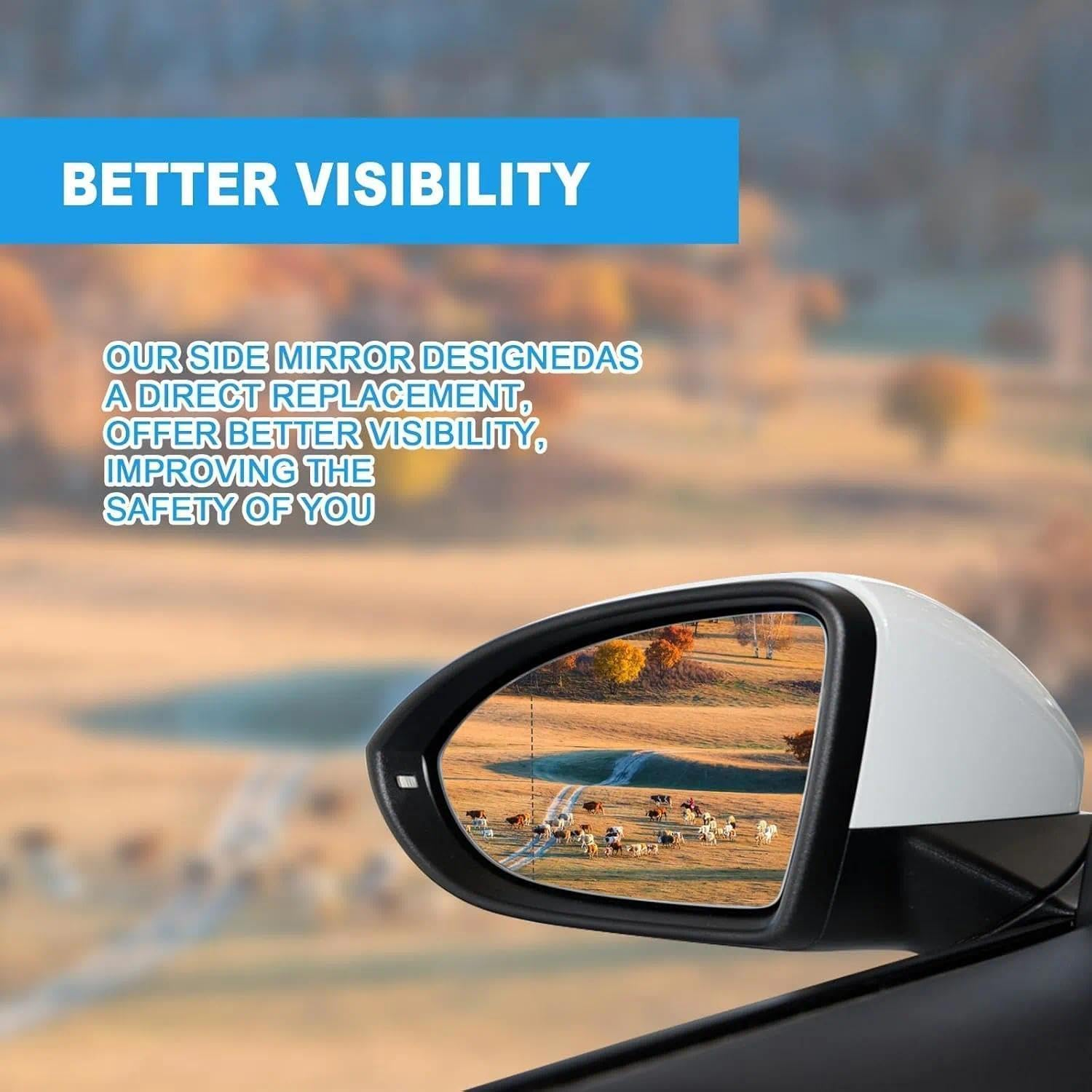 Left Heated Side Mirror Glass, Compatible with Volkswagen Golf, GTI, Jetta, R, and More, Heated Function for Clear Vision, Easy Installation image number 6