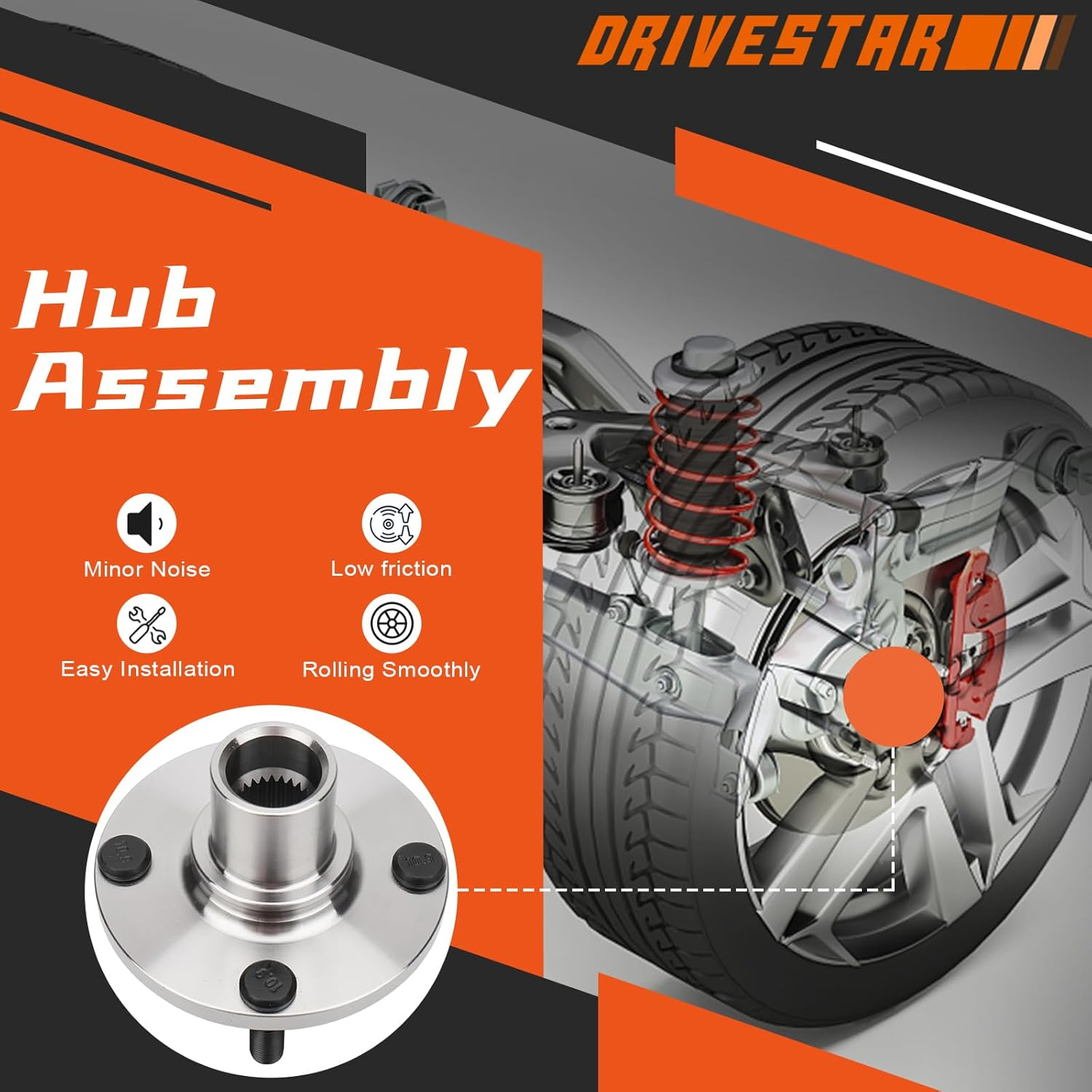 DRIVESTAR Front or Rear Wheel Hub 930-550 for Ford Escort 1991-2002, Mazda 323 1990-94, MX-3 92-95, Miata 90-05, Protege 1990-2003, Mercury Tracer 1991-99 image number 5