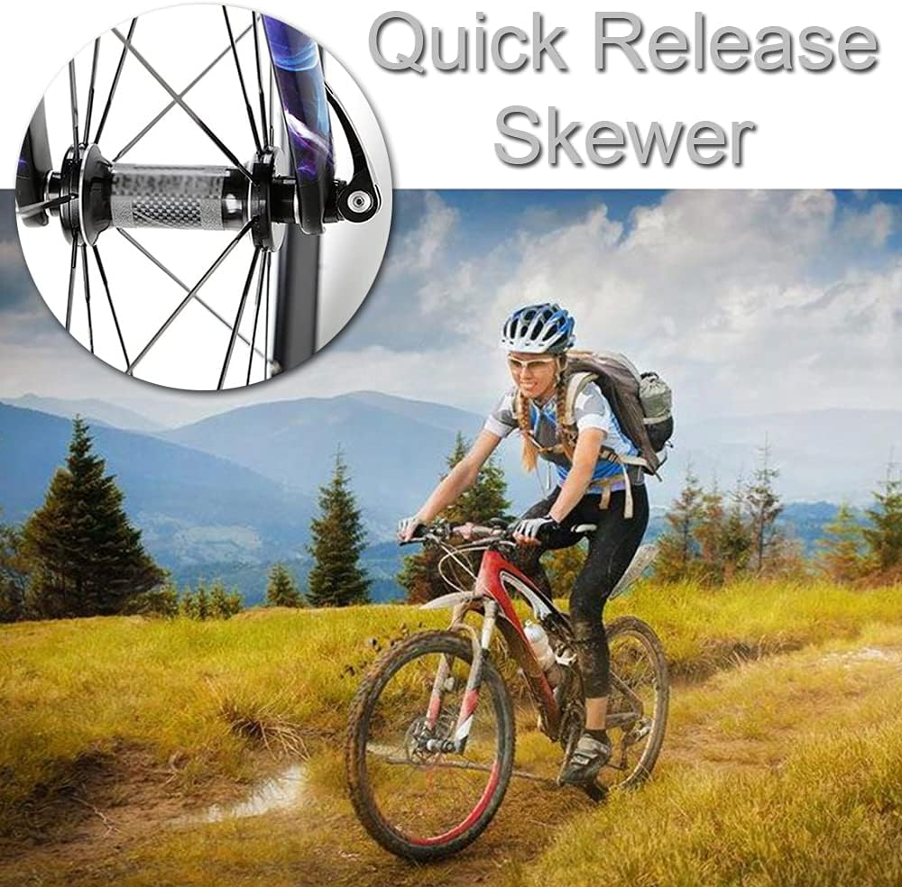 NA 1 Pair Quick Release Skewer Front and Rear Wheel Hub Quick Release Skewer Set Clip Bolt Lever Axle Set for Road Mountain Bicycle image number 1
