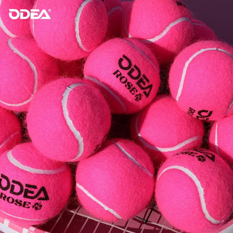 Odea Rose Pink Tennis Balls,Durable Felt & Precision Control,Stylish for Women, ITF Certified, All-Court Use image number 3