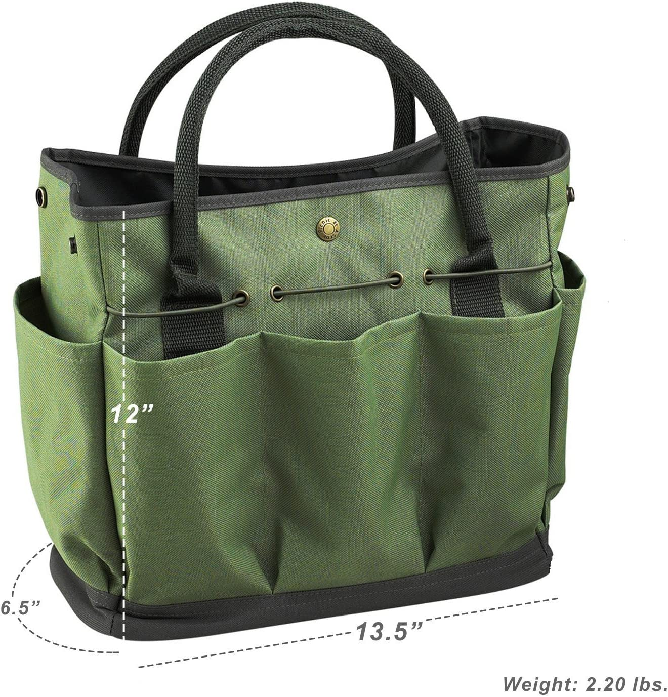 Garden Tote,Tool Bags Gardening Tote Bag Outdoor Multi Pocket Garden Tool Kit Holder Bag Compact Hand Tool Gardeners Storage Bag Tote Organizer Yard Plant Tool Carrier Bag Pouches image number 2