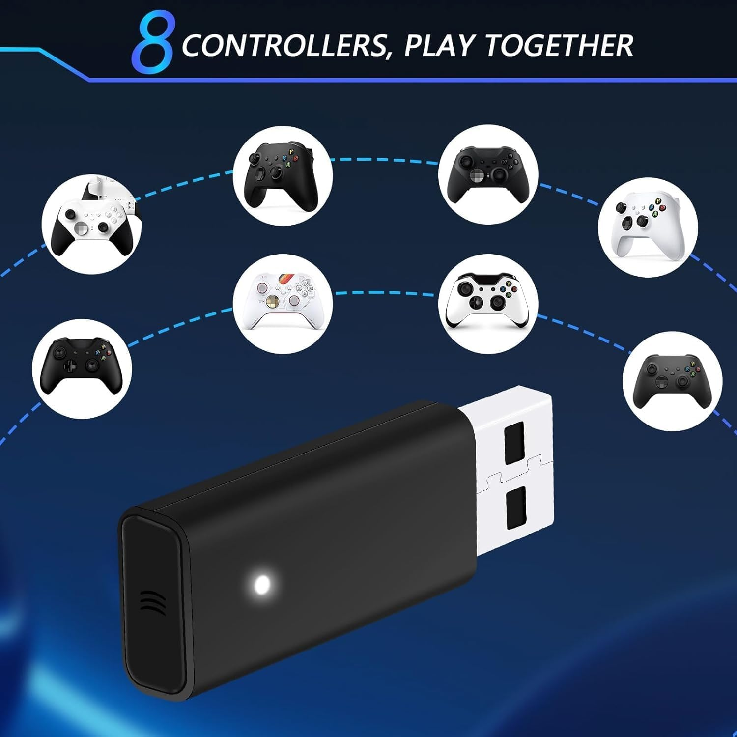 Wireless Adapter for Xbox One Controller Compatible with PC Windows 10, USB Wireless Gaming Receiver for PC Laptops and Tablets image number 3