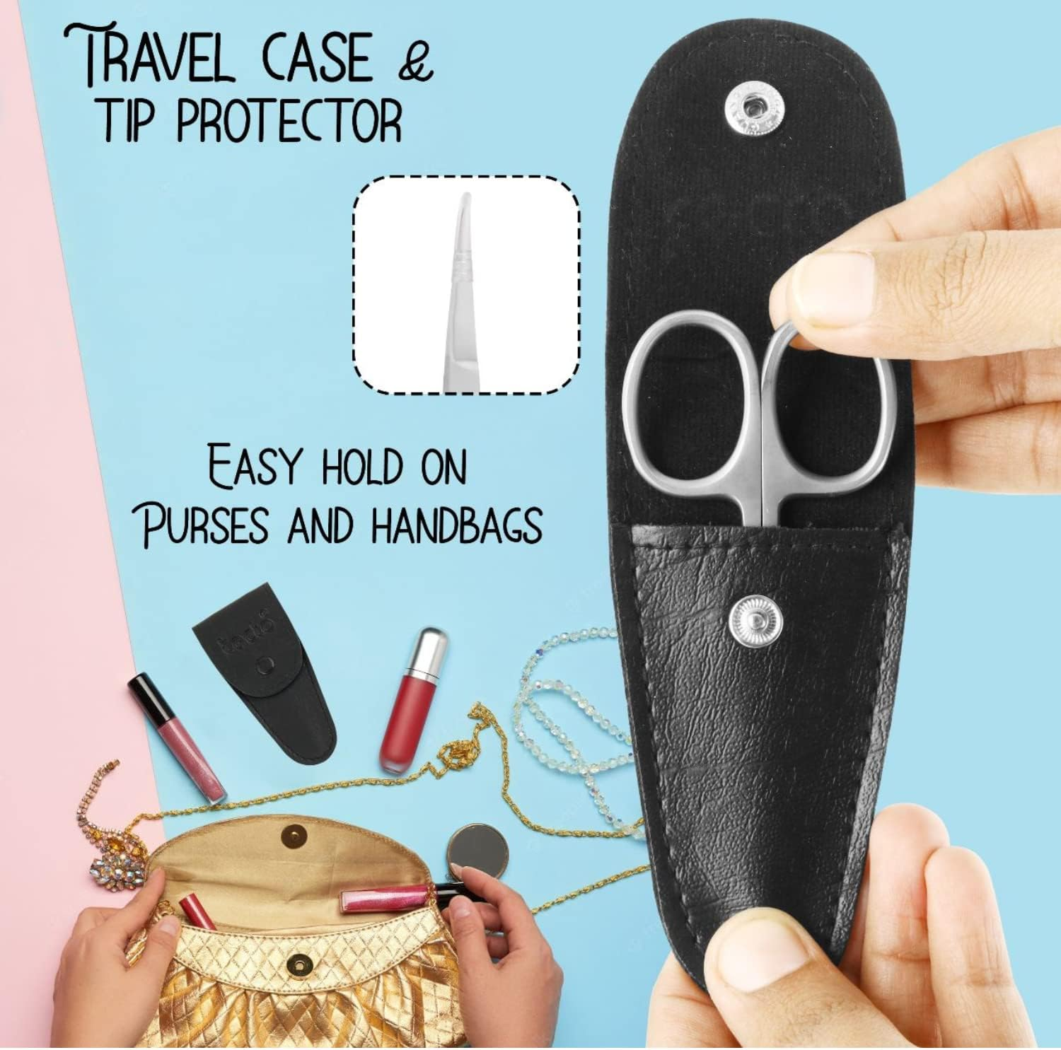 Tecto Professional Nail Scissors, Stainless Steel Manicure Scissors,Cuticle Scissors, Multi-Purpose, Eyelashes, Eyebrow, Toenail for Women and Men (Curved Nail Scissor)