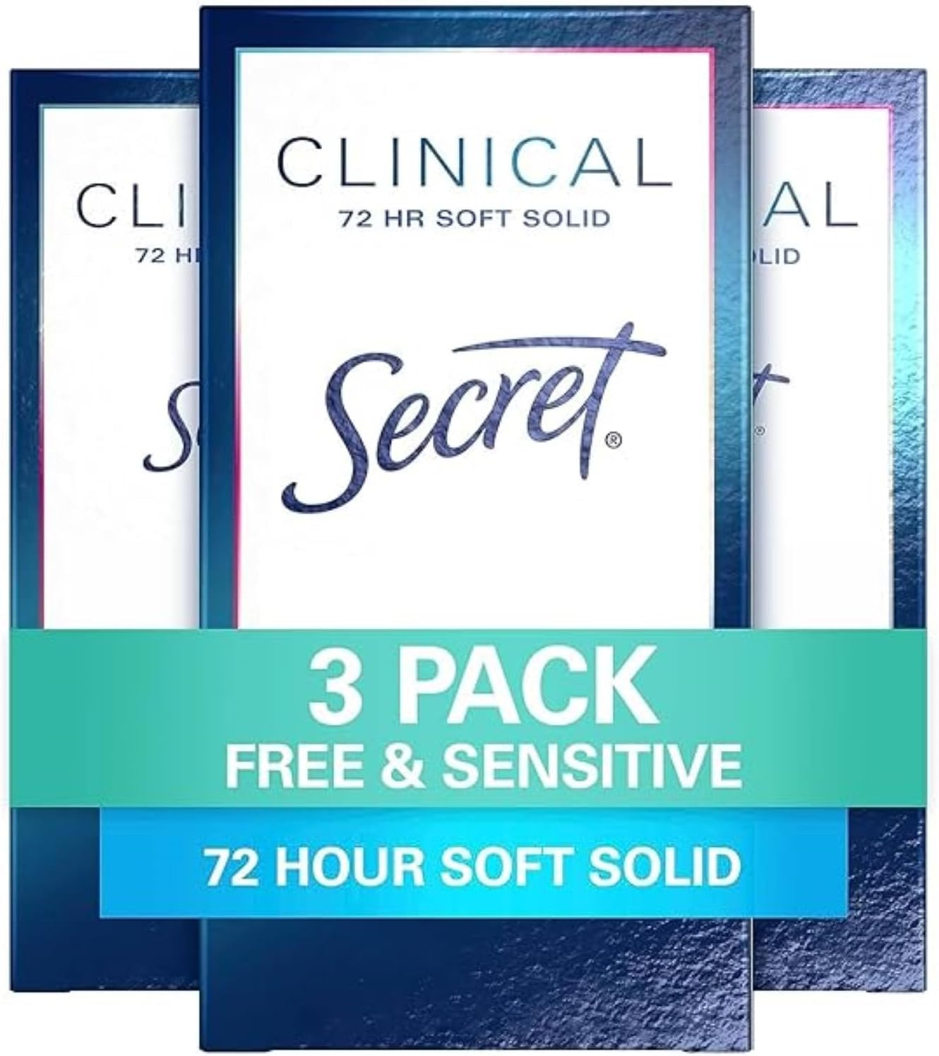 Secret Clinical Strength Smooth Solid Women'S Antiperspirant & Deodorant, Sensitive Hypoallergenic - 1.6 Ounce (Pack of 3) image number 4